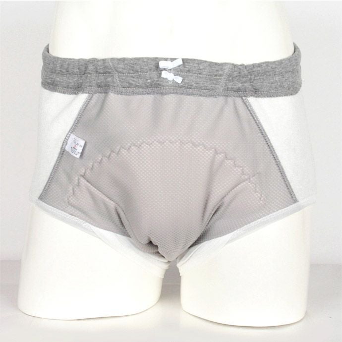 【33018】男性用尿漏れパンツ【前閉じ】【300cc】【LL/3L】グレーのみ/綿100%/日本製/失禁男性用